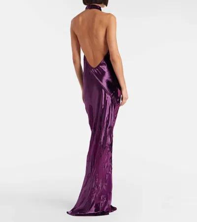 The Sei Halterneck Gown In Purple