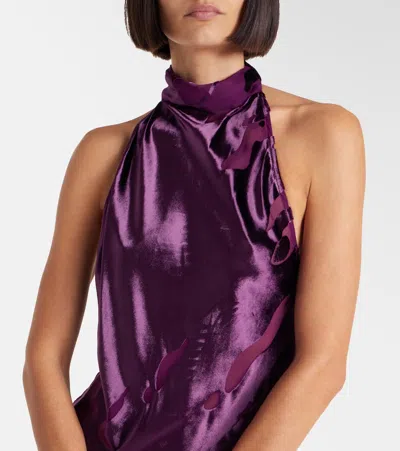 The Sei Halterneck Gown In Purple