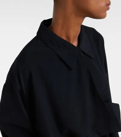 Calvin Klein Collection Coppola Wool Overshirt In Black