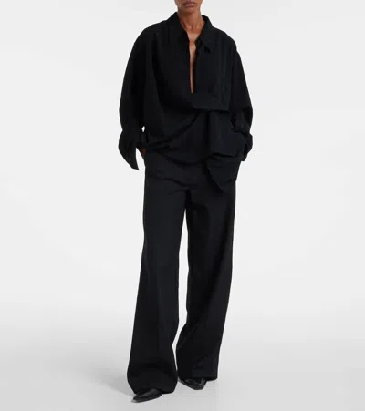 Calvin Klein Collection Coppola Wool Overshirt In Black