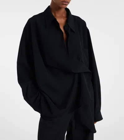 Calvin Klein Collection Coppola Wool Overshirt In Black