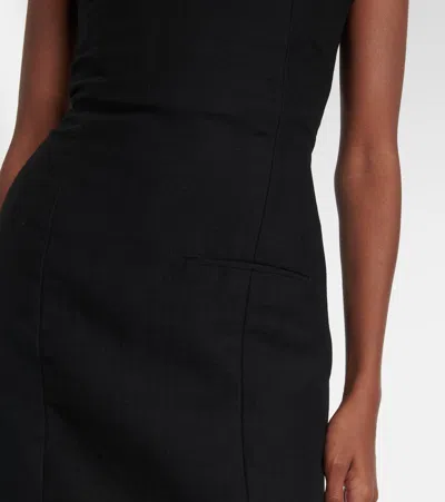 Calvin Klein Collection Bonny Wool And Linen-blend Midi Dress In Black