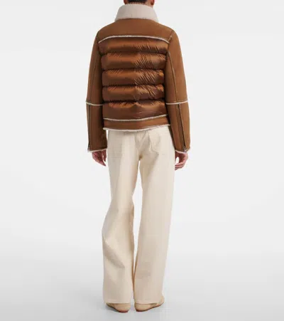 Bogner Pelina Down-paneled Shearling-trimmed Suede Jacket In Burgundy