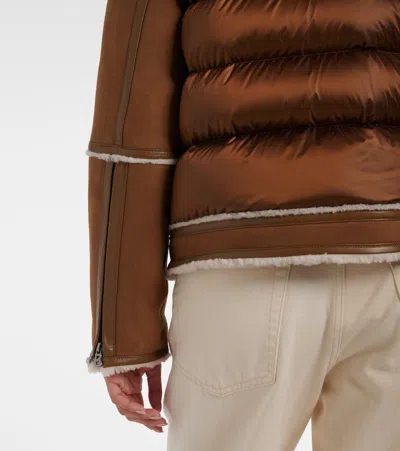 Bogner Pelina Down-paneled Shearling-trimmed Suede Jacket In Burgundy