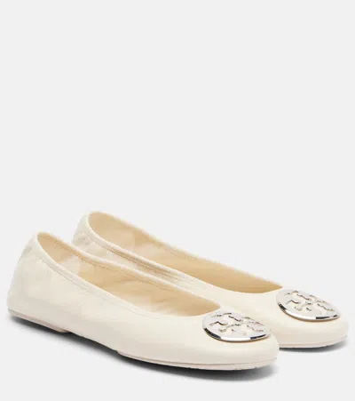 Tory Burch Leather Ballet Flats With Toe Embellishment In Multi