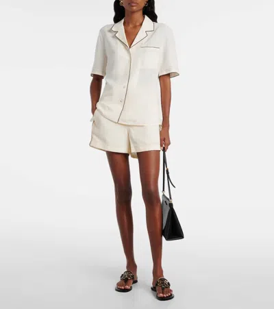 Tory Burch Metal Miller Leather Thong Sandals In Black