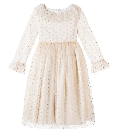 Bonpoint Junya Embellished Tulle Dress In Neutral