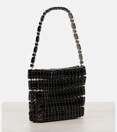 Saint Laurent Cassandre Micro Embellished Shoulder Bag In Silver