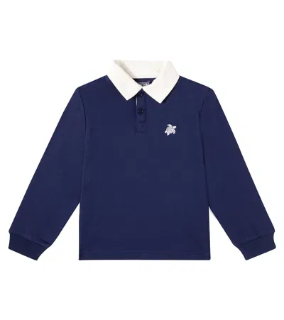 Vilebrequin Embroidered Cotton Polo Shirt In Blue