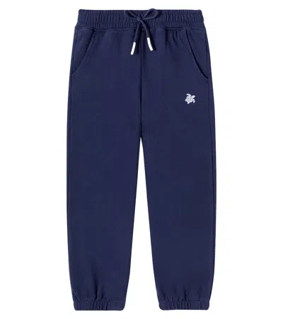 Vilebrequin Embroidered Cotton Sweatpants In Blue