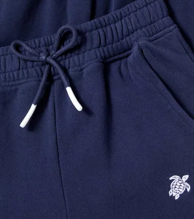 Vilebrequin Embroidered Cotton Sweatpants In Blue
