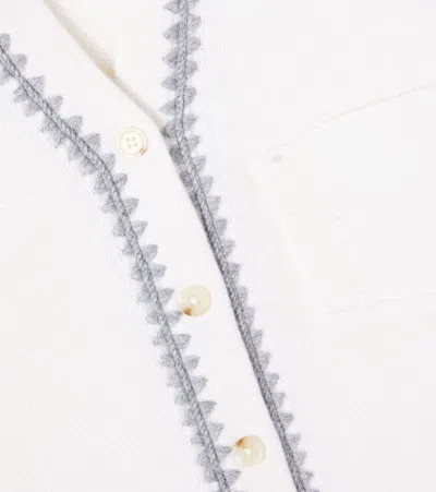 Bonpoint X Guest In Residence Lyndon Striped Cashmere Cardigan In White