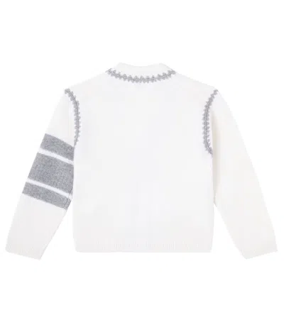 Bonpoint X Guest In Residence Lyndon Striped Cashmere Cardigan In White