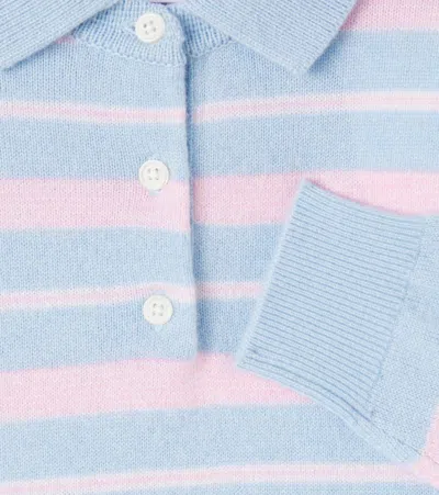 Bonpoint X Guest In Residence Louie Striped Cashmere Polo Sweater In Blue
