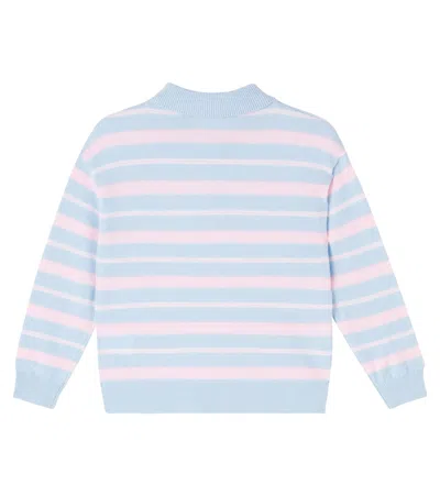 Bonpoint X Guest In Residence Louie Striped Cashmere Polo Sweater In Blue