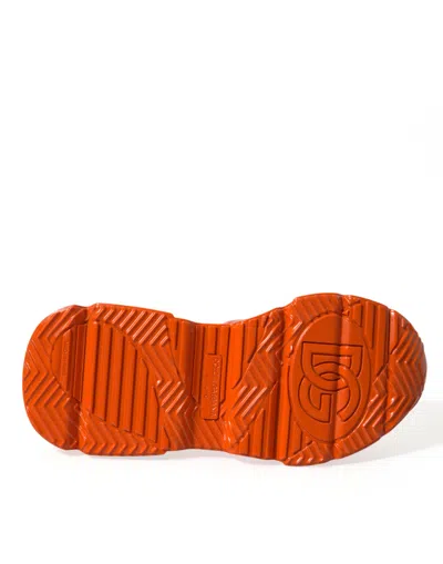 Dolce & Gabbana Orange Multi Panel Chunky High Top Sneakers Men's Shoes In Multi