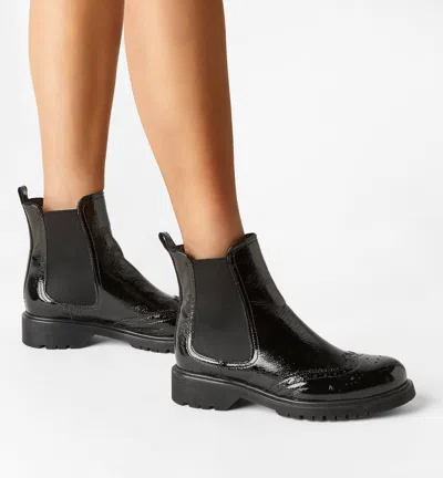 La Canadienne Hansel Brogue Crinkle Leather Chelsea Booties In Animal Print