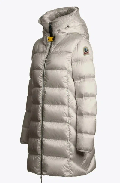 Parajumpers Hooded Quilted Coat In Gray