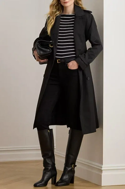 Ralph Lauren Bl Db W Ns44 Lined Coat In Black
