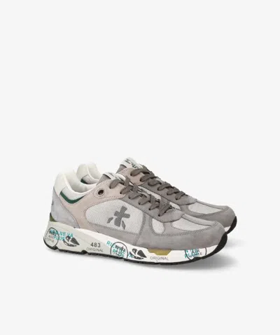 Premiata Low-profile Sneakers With Artistic Graphic Elements In Neutral