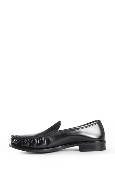 Prada Brushed Leather Loafers Shoes In Black