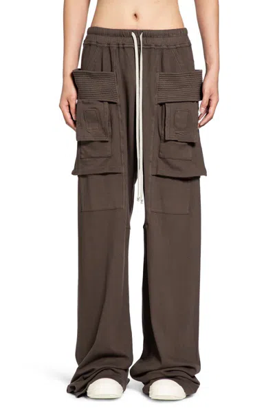 Rick Owens Drkshdw Drawstring Casual Pants In Brown