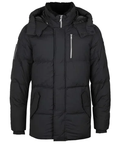 Moose Knuckles Cloud 3q Black Padded Parka In Metal