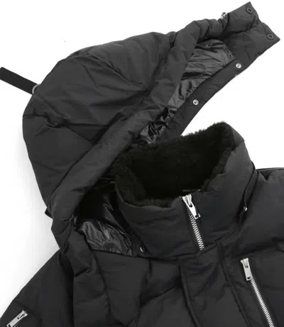 Moose Knuckles Cloud 3q Black Padded Parka In Metal