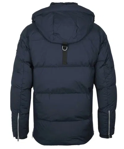 Moose Knuckles Everest 3q Removable-hood Padded Jacket In Blue