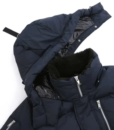 Moose Knuckles Everest 3q Removable-hood Padded Jacket In Blue