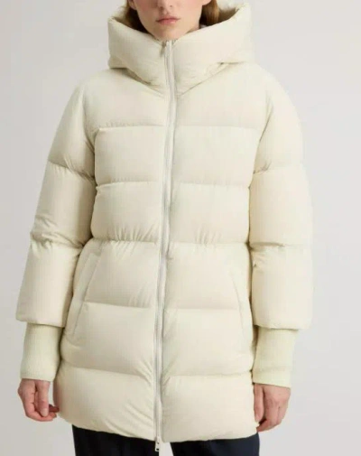 Woolrich Cloud Down Jacket In Stretch Nylon With A Matte Finish In White