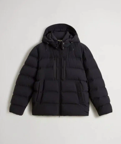 Woolrich Stretch Nylon Down Jacket In Black