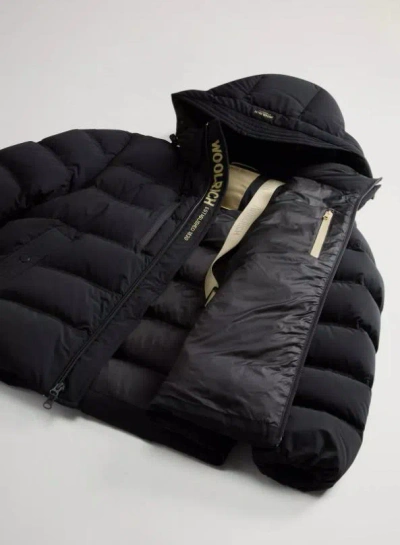 Woolrich Stretch Nylon Down Jacket In Black