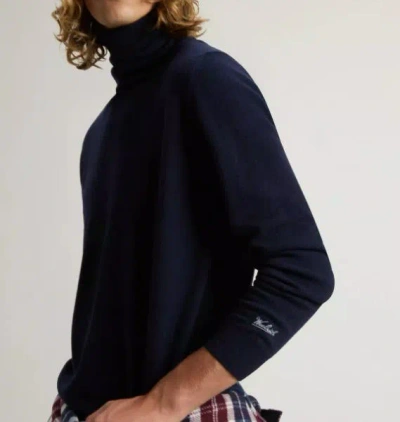Woolrich Lambswool Turtleneck Sweater In Blue
