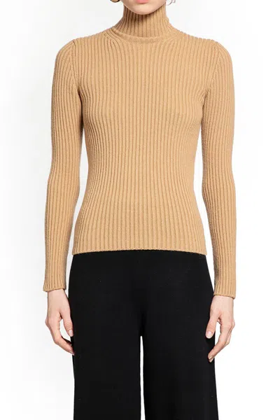 Max Mara Wool And Cashmere Turtleneck Sweater In Gold