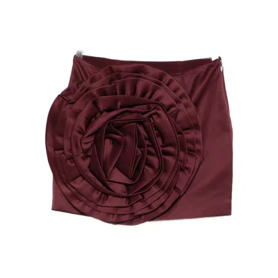 Rotate Birger Christensen Flower-embellished Mini Skirt In Burgundy