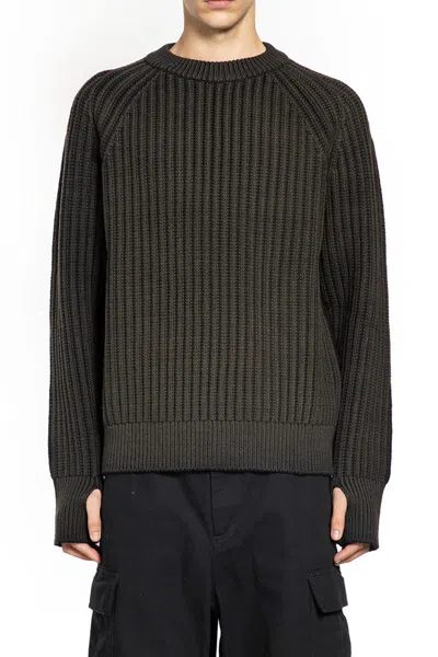 Junya Watanabe Ribbed-knit Sweater In Brown