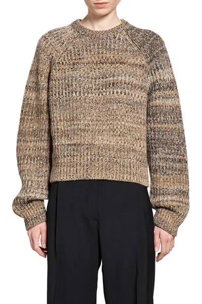 Prada Wool And Cashmere Crew-neck Sweater In Brown