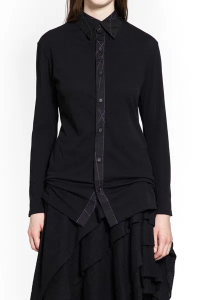 Yohji Yamamoto Color Stitched Blouse A In Black