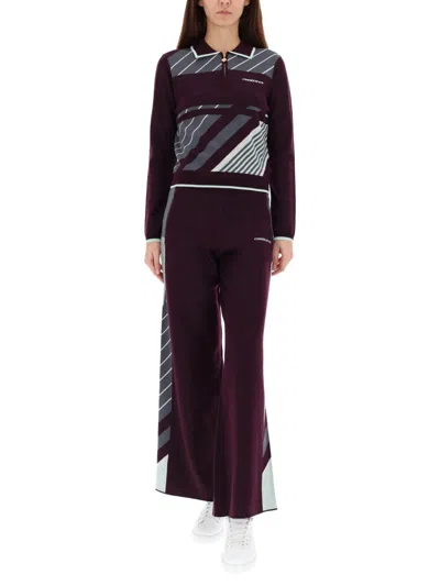 Casablanca "diagonal" Tennis Pants In Animal Print