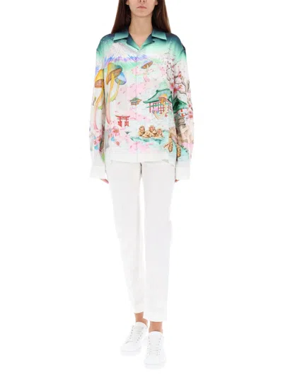 Casablanca Floral Design Long Sleeve Shirt In Multi