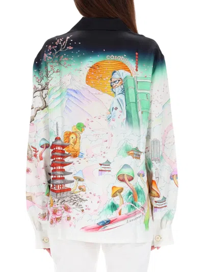 Casablanca Floral Design Long Sleeve Shirt In Multi