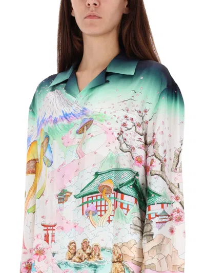 Casablanca Floral Design Long Sleeve Shirt In Multi