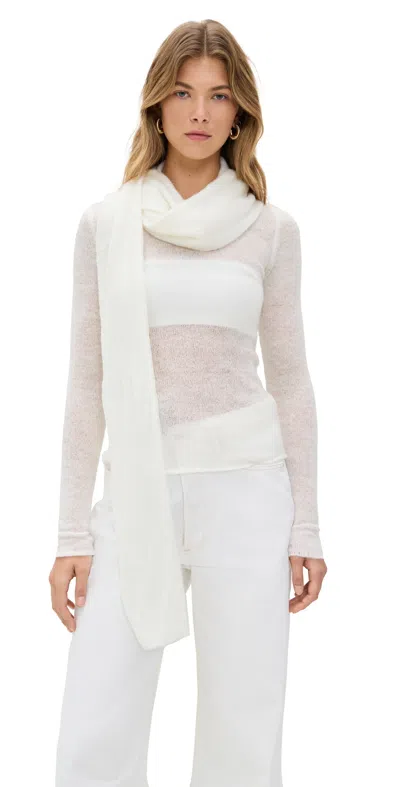 Simonett Wrap Tie Knit Top White In White