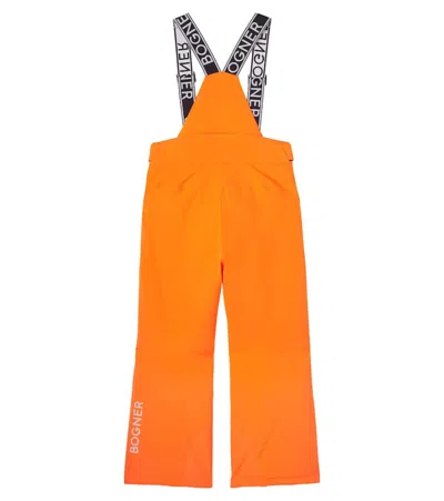 Bogner Yuki Logo Ski Salopettes In Orange