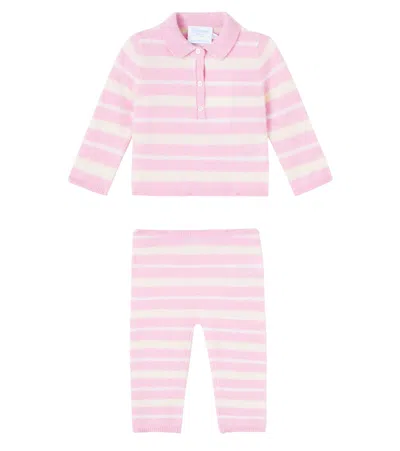 Bonpoint X Guest In Residence Baby Lelo Polo Sweater And Pants Set In Pink