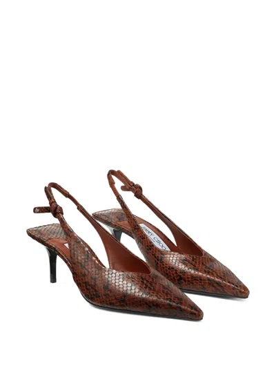 Jimmy Choo Camie Slingback-pumps Mit Schlangenleder-effekt 60mm In Multi