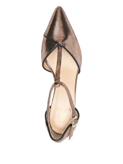 L Arianna Leather Heeled Pumps In Brown