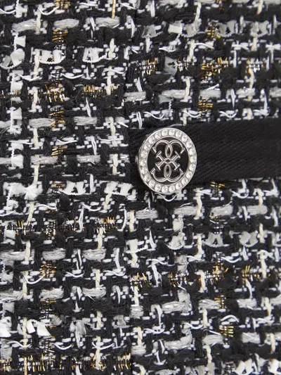 Guess Usa Square-neck Button Mini Dress In Black