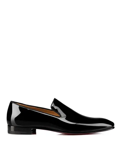 Christian Louboutin Dandelion Grosgrain-trimmed Patent-leather Loafers In Black